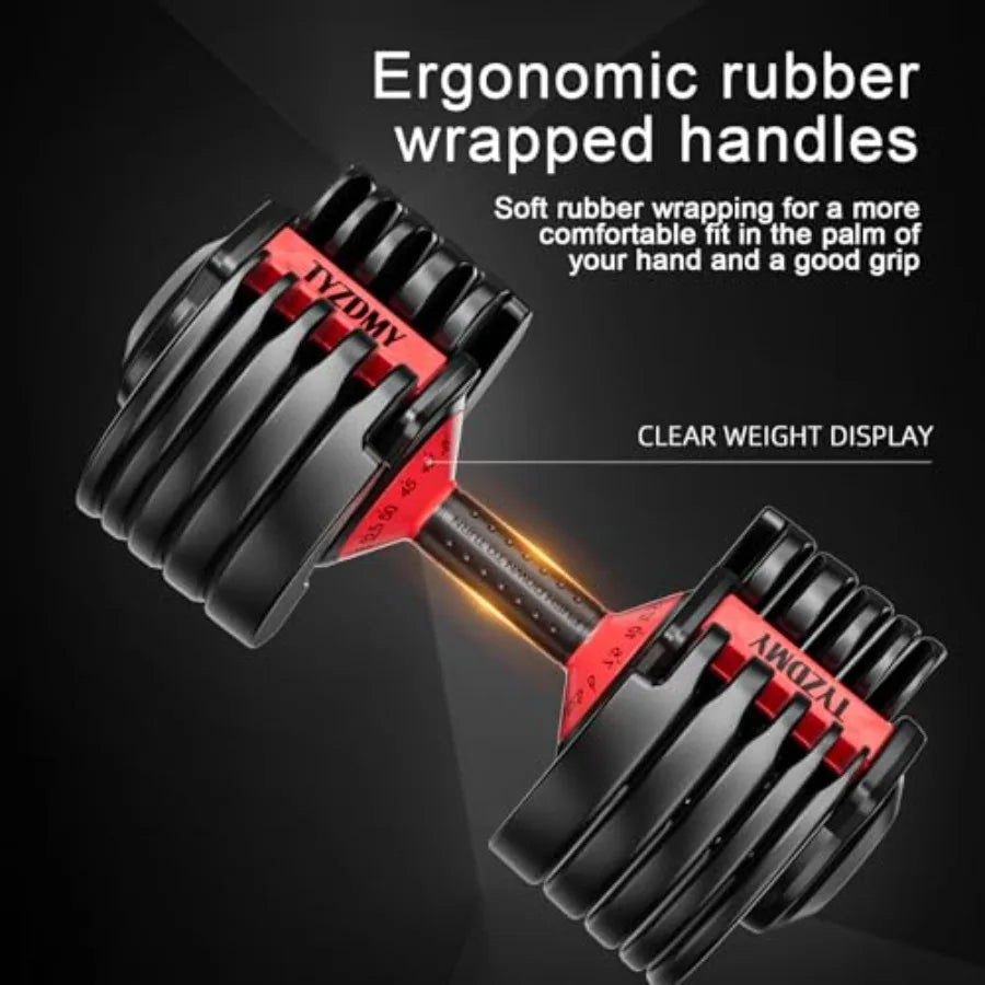 None Adjustable Dumbbells Set of 2 52.5 Lbs Each for Home Gym