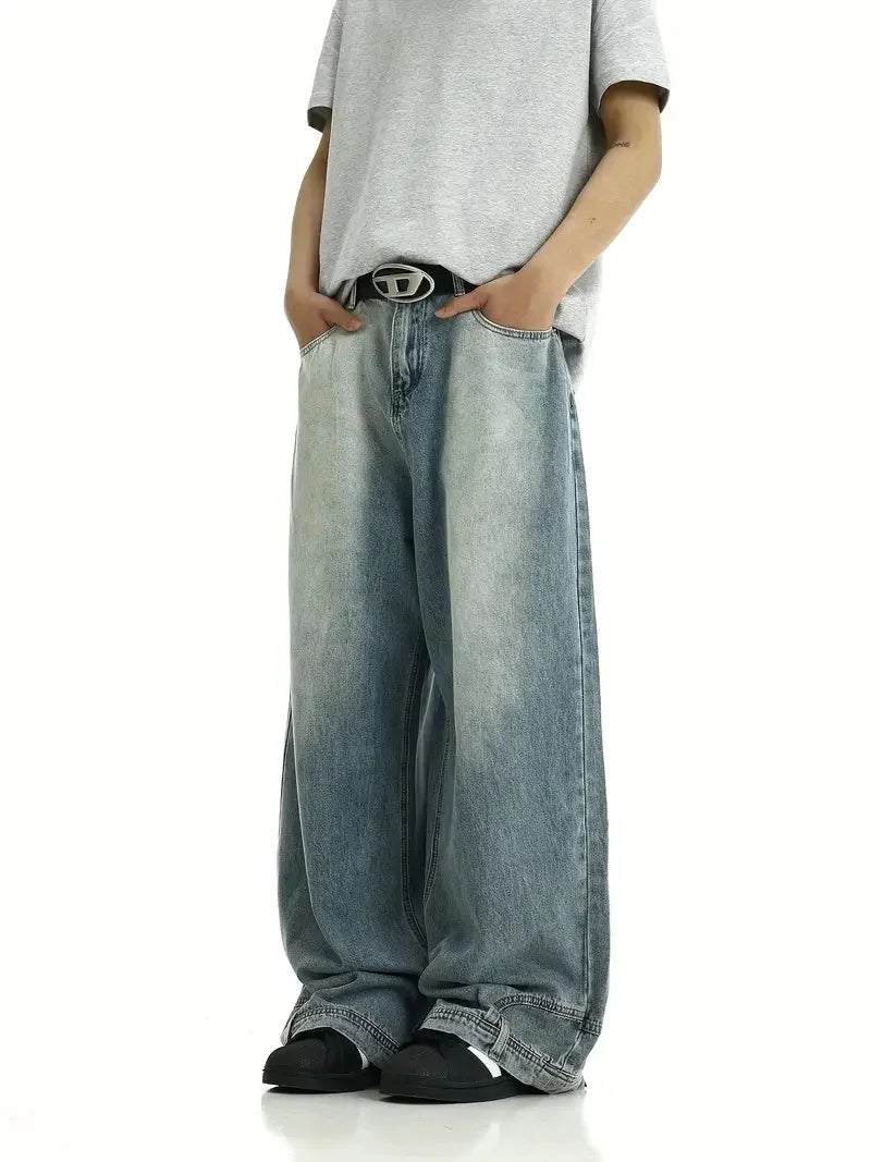 Teens Wide Leg Denim Jeans With Casual Flare Look Style