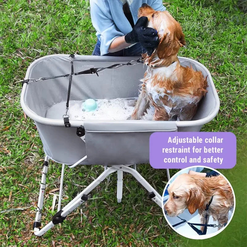 Elevated Dog Bath Tubs Foldable Bathing Station for Medium to Large Dogs