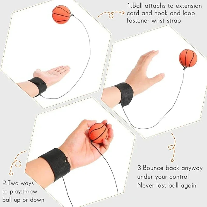 Elastic Return Sponge Ball With Nylon String For Hand Exercise