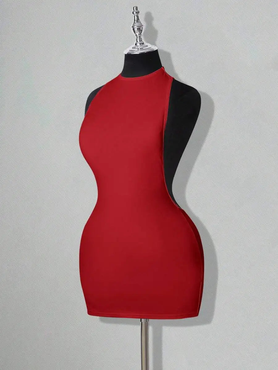 Bodycon Mini Dress With CrissCross Backless Detailing