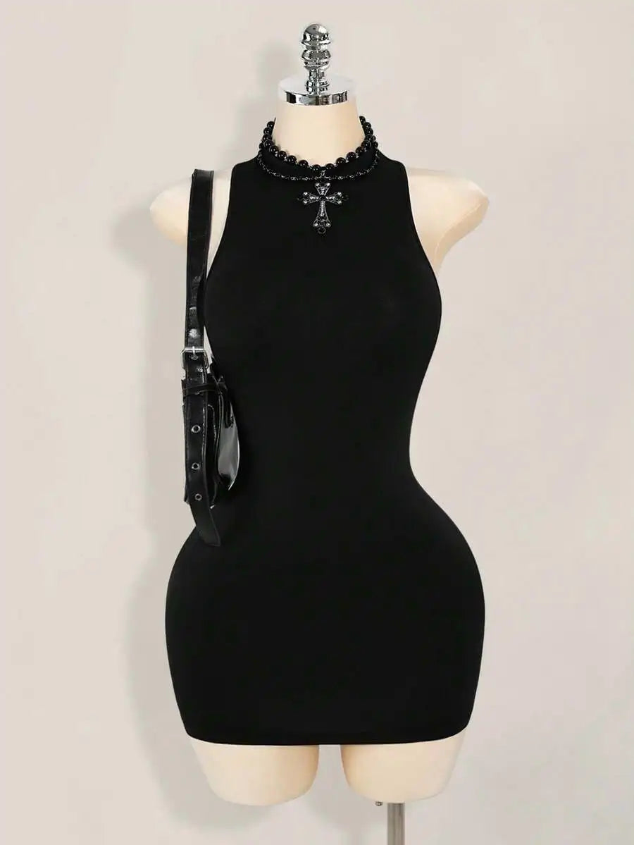 Bodycon Mini Dress With CrissCross Backless Detailing