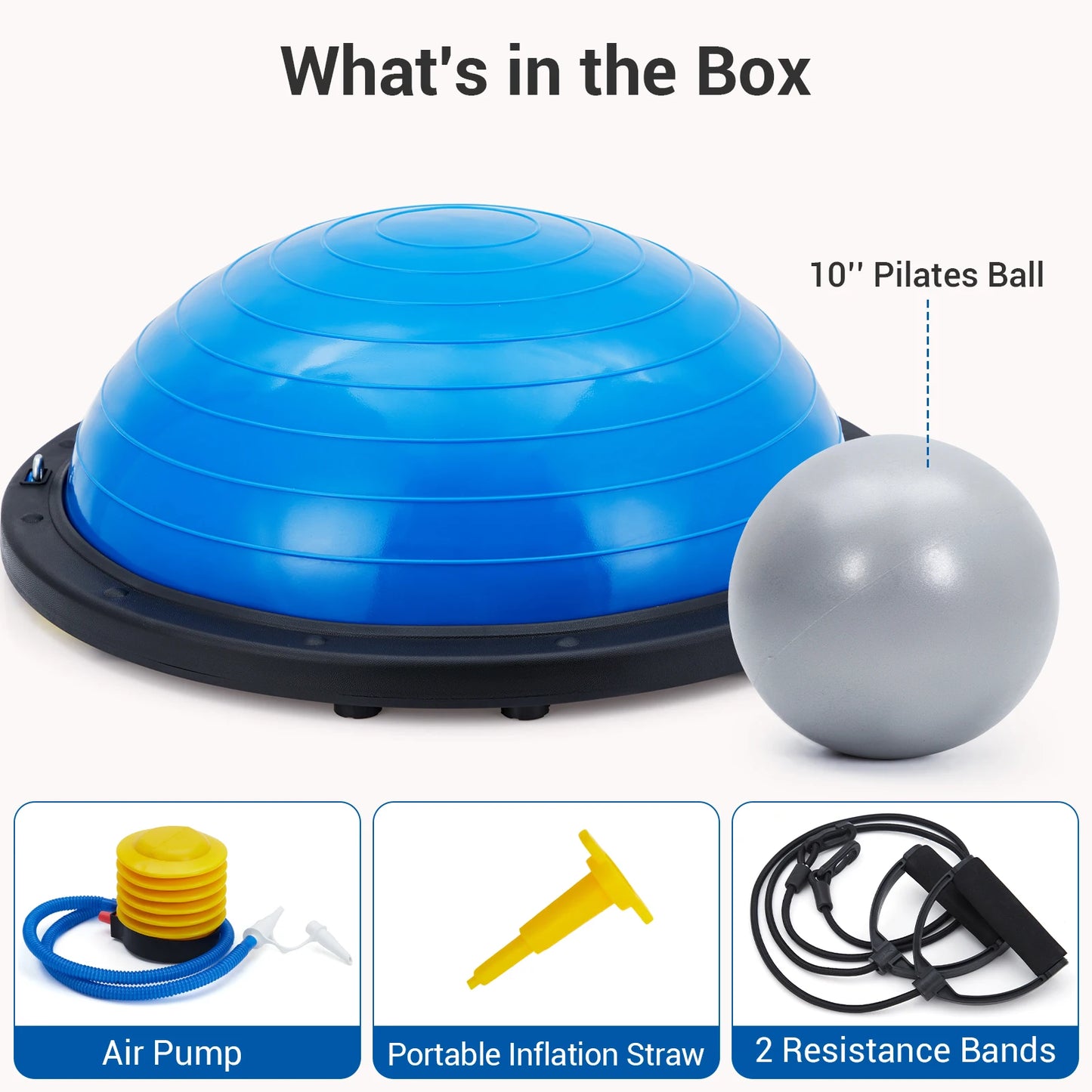HiMISS Non Slip Balance Ball Trainer With Resistance Bands