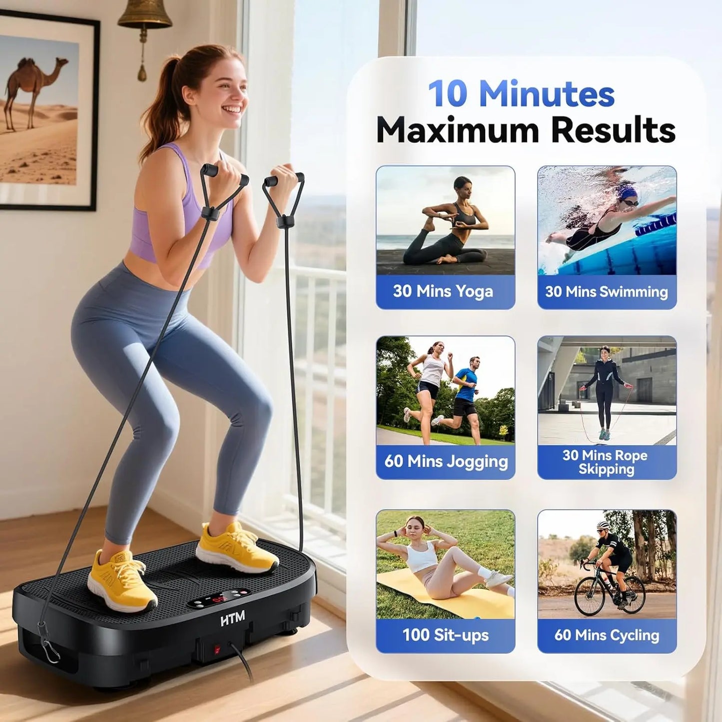 HTM Vibration Plate Fitness Trainer With 330 Pounds Capacity