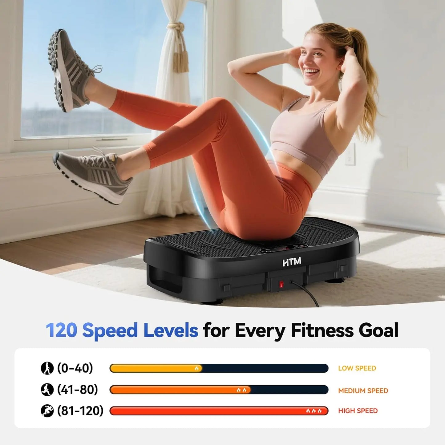 HTM Vibration Plate Fitness Trainer With 330 Pounds Capacity