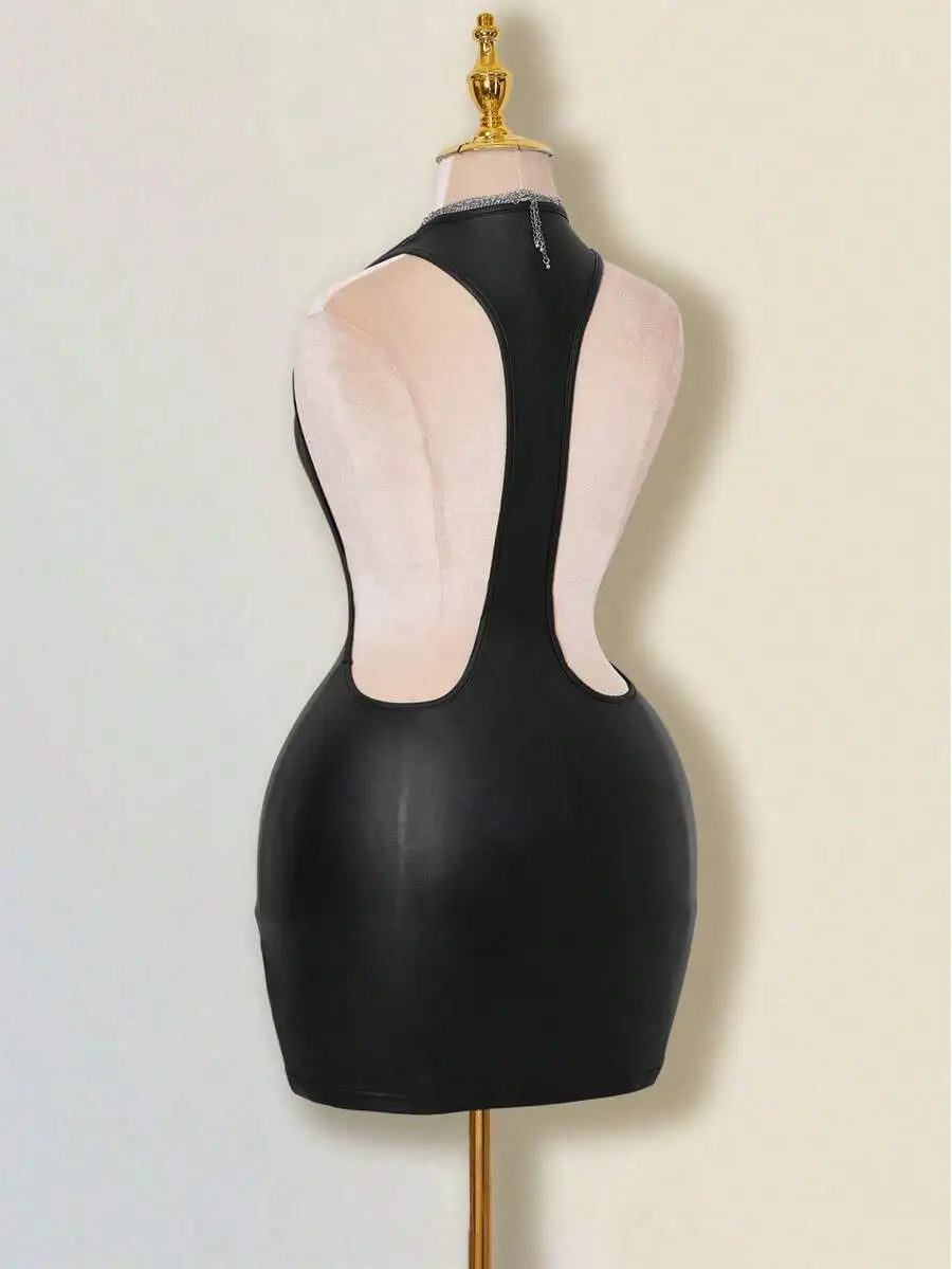Bodycon Mini Dress With CrissCross Backless Detailing