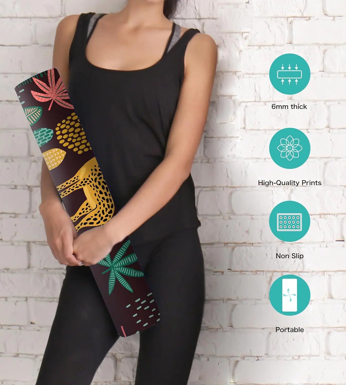 TPE Non Slip Yoga Mat With Carrying Strap