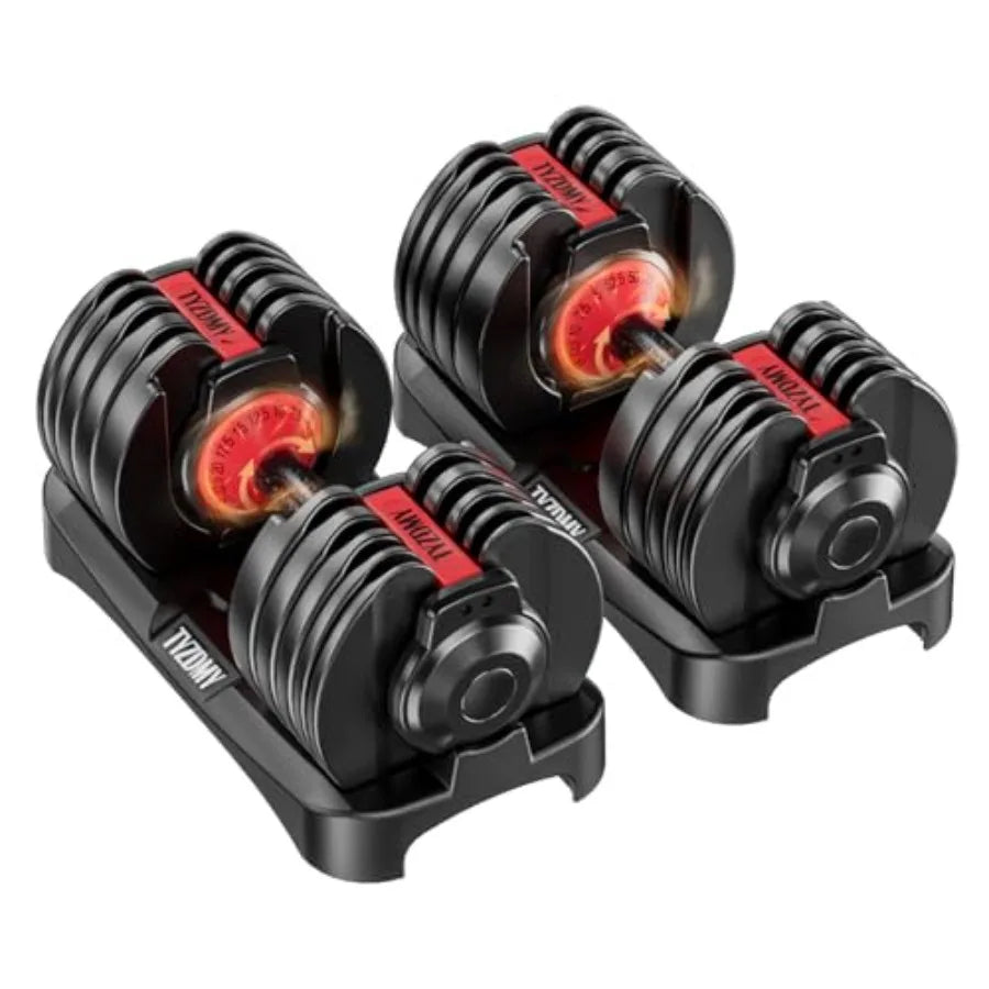 None Adjustable Dumbbells Set of 2 52.5 Lbs Each for Home Gym