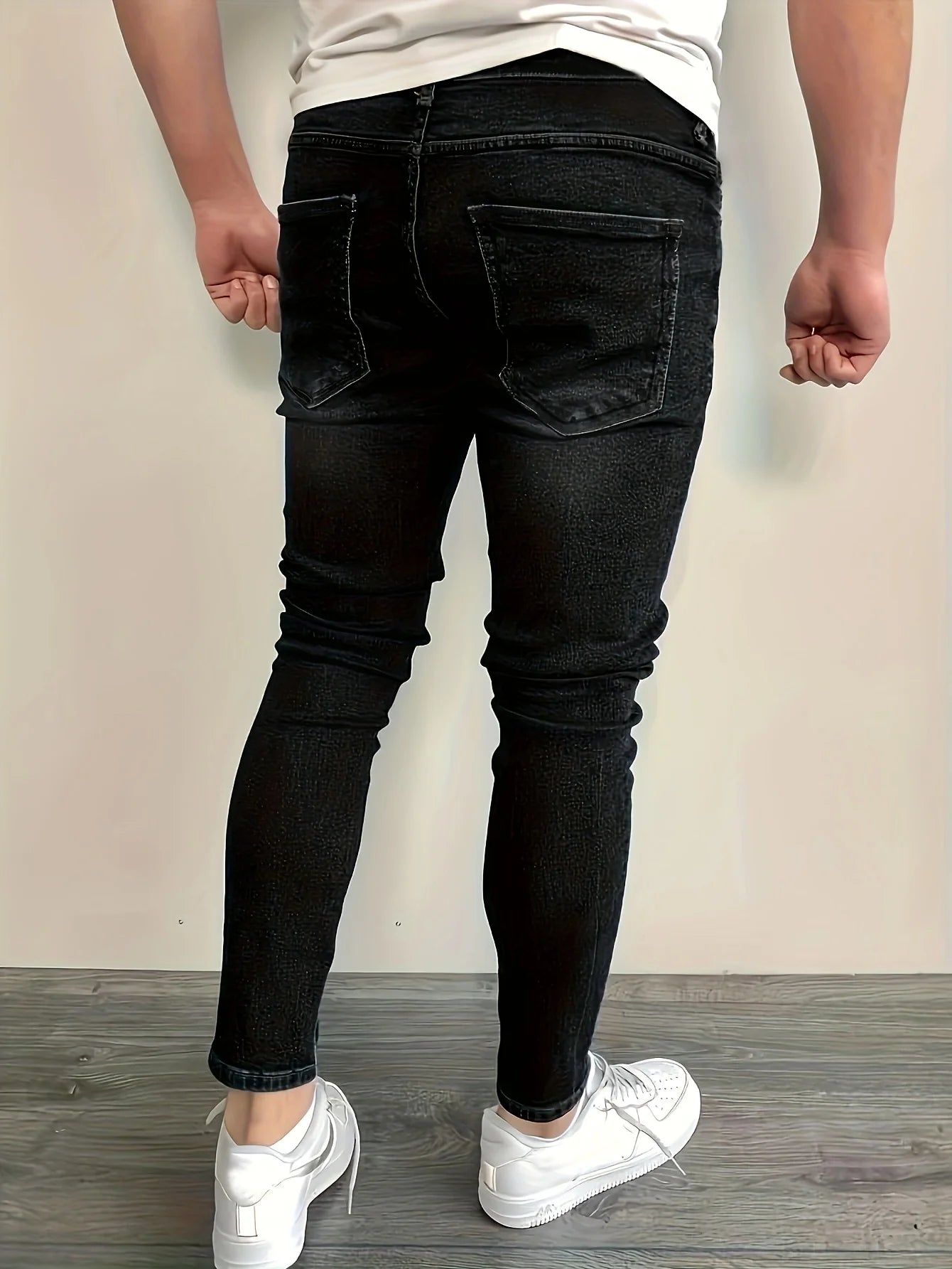 NONECN Slim-Fit Denim Jeans For Men Street Style Comfort