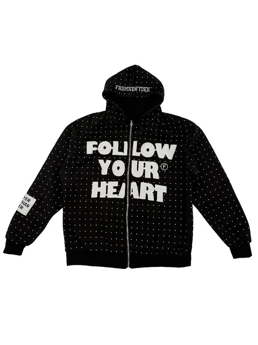 American Retro Street Style Hooded Embroidered Sweater Unisex