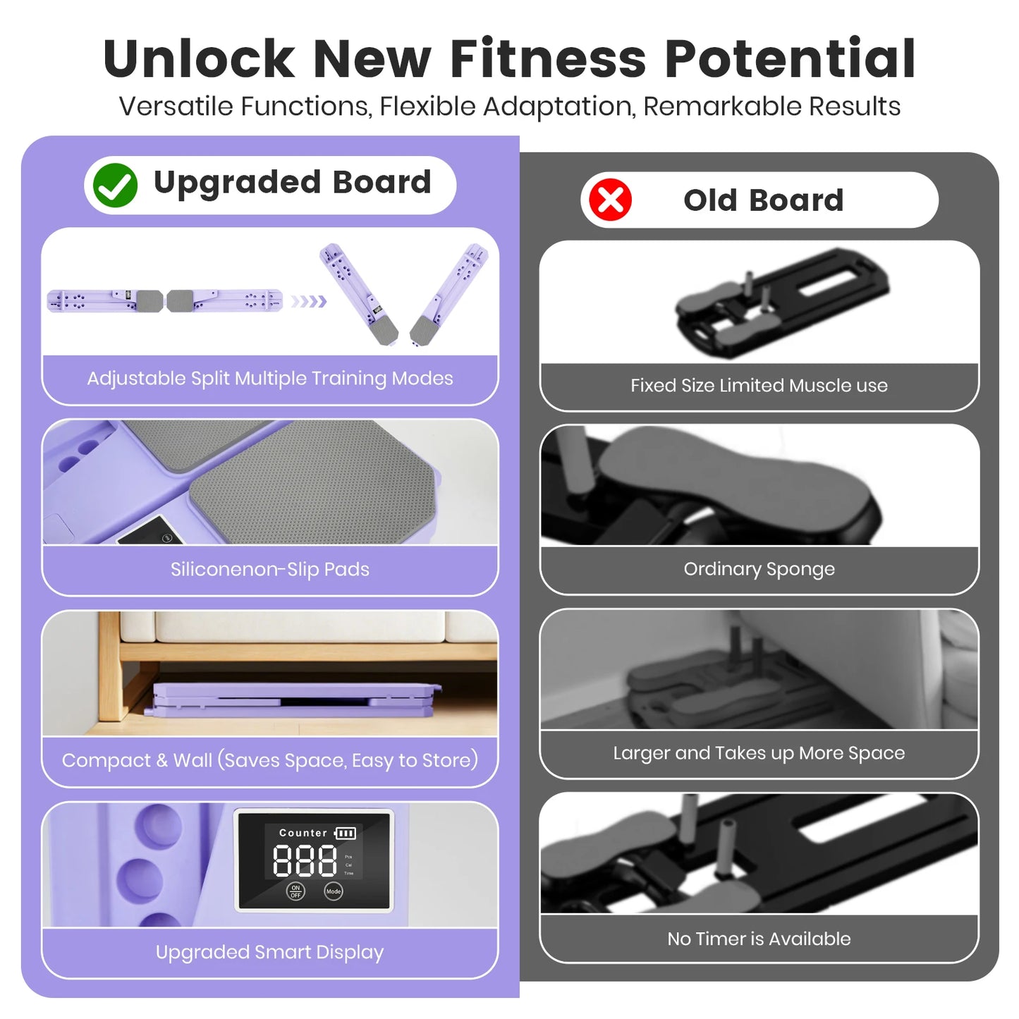 Foldable Pilates Board Fitness Equipment For Core And Ski Balance