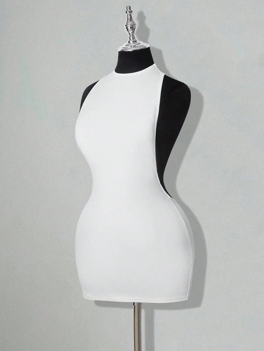 Bodycon Mini Dress With CrissCross Backless Detailing