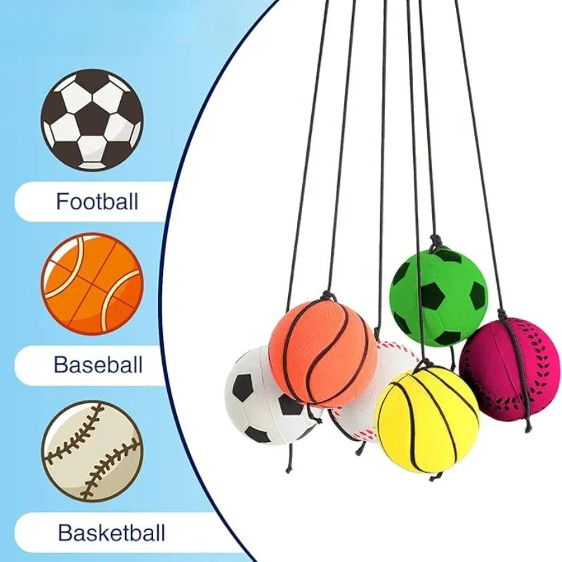 Elastic Return Sponge Ball With Nylon String For Hand Exercise