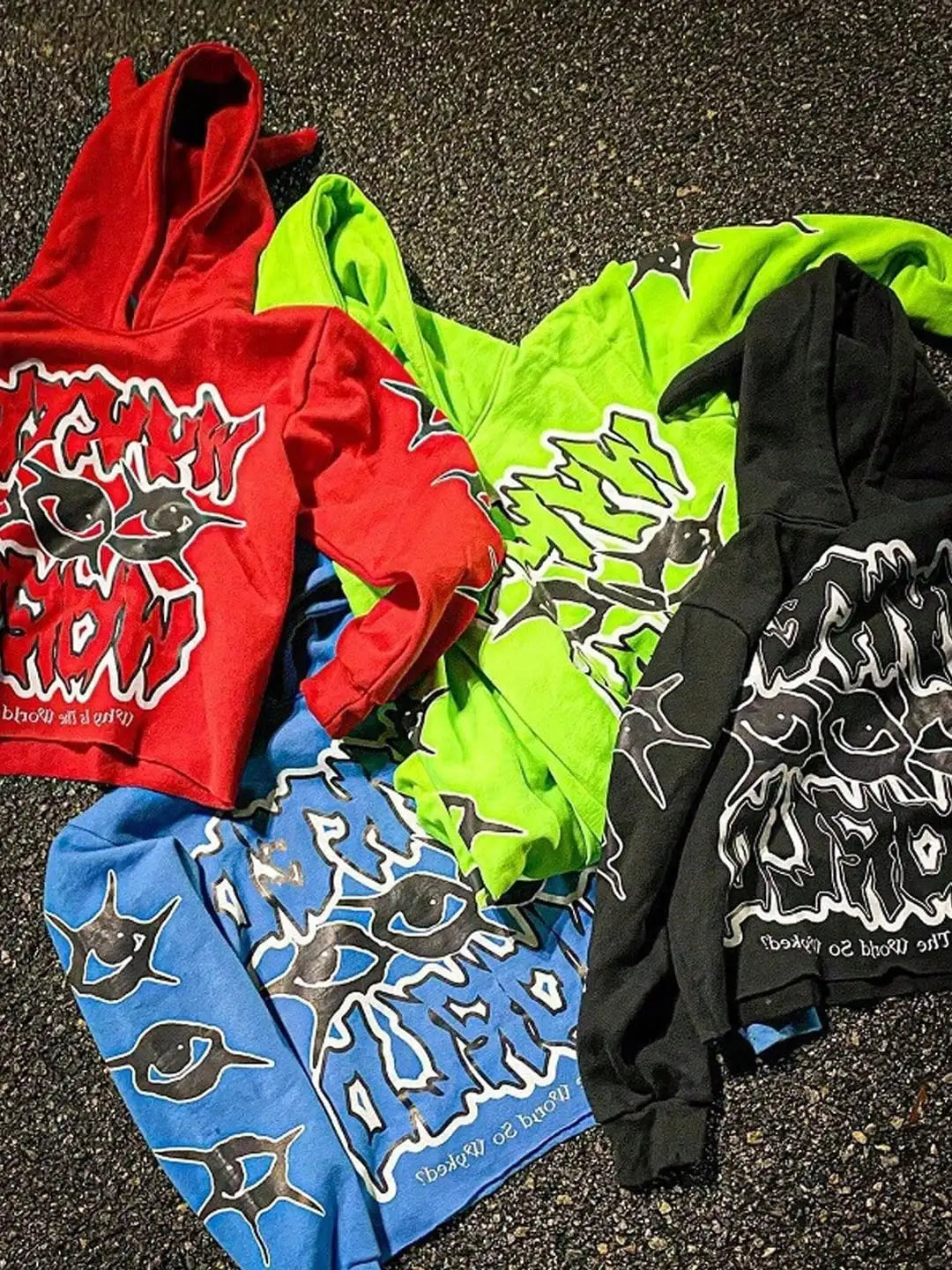 NONECN Halloween Hoodie For Men Devil Horn Hooded Sweatshirt Streetwear