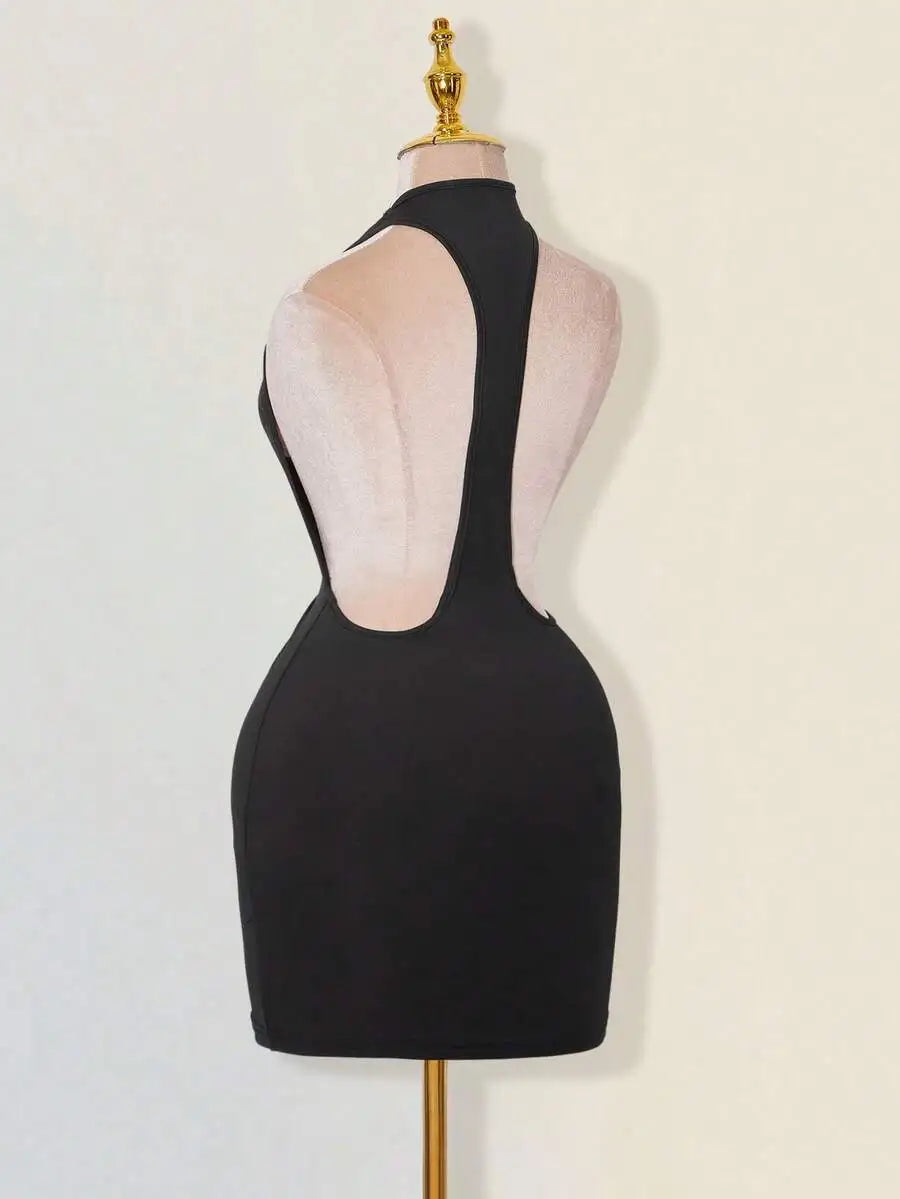 Bodycon Mini Dress With CrissCross Backless Detailing