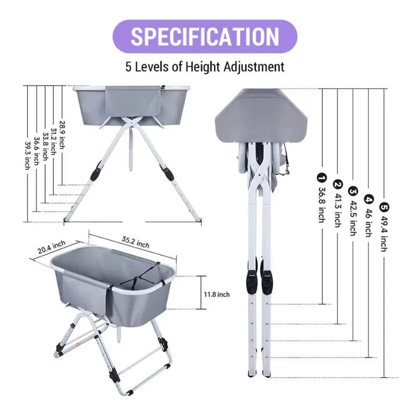 Elevated Dog Bath Tubs Foldable Bathing Station for Medium to Large Dogs