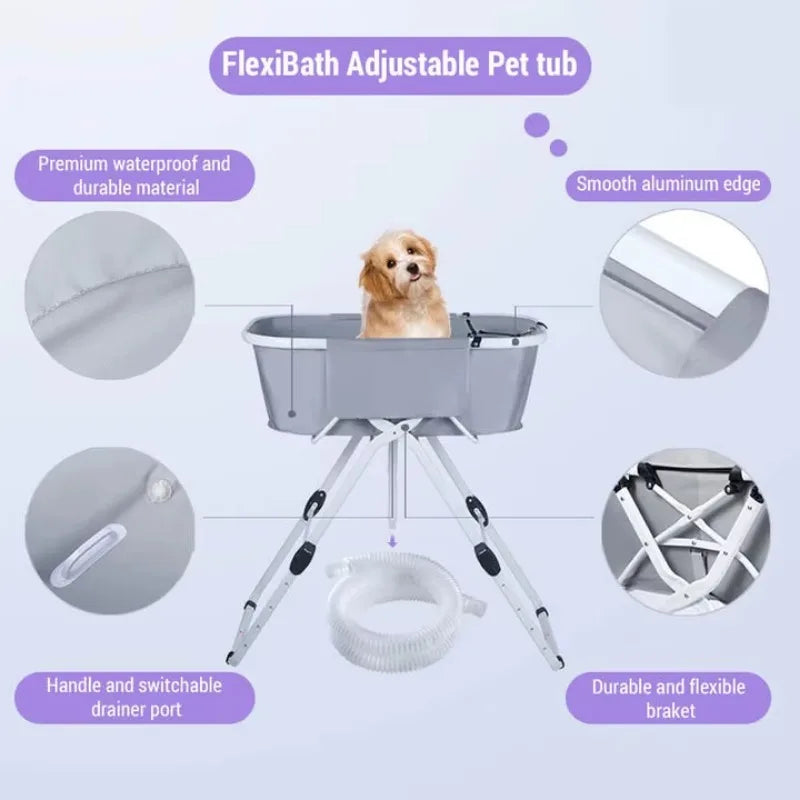 Elevated Dog Bath Tubs Foldable Bathing Station for Medium to Large Dogs