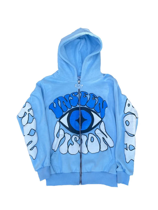 Vnseen Vision Eyes Print Hoodie Harajuku Streetwear Unisex