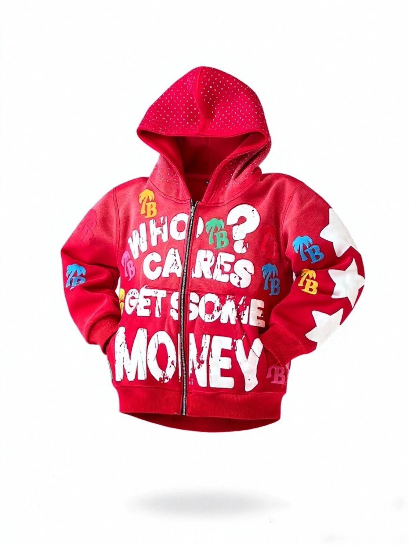Men Gothic Hoodie Vintage Letter Print Sweatshirt Casual Oversized Streetwear