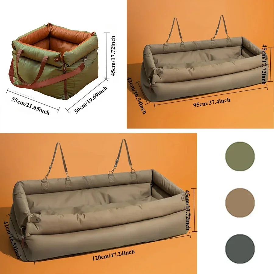 VOFORD Luxury Faux Leather Pet Car Seat For Dogs Cats