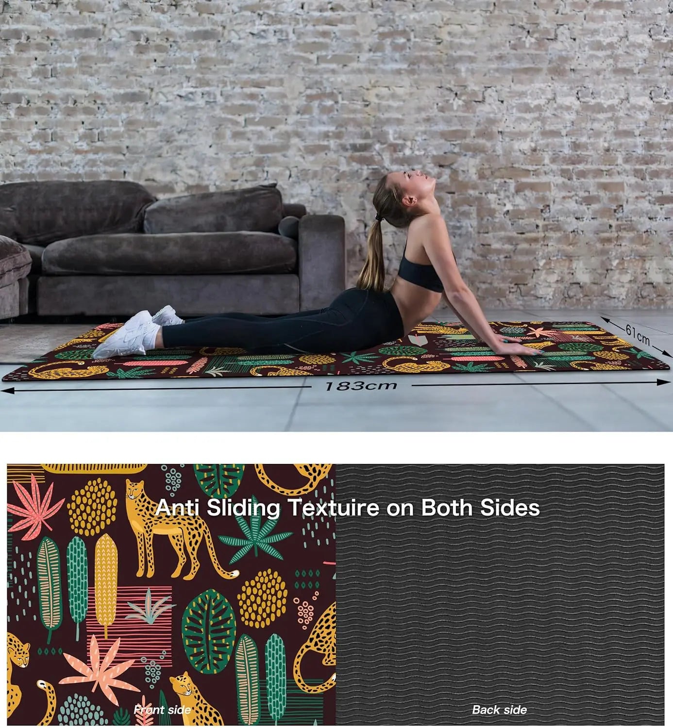 TPE Non Slip Yoga Mat With Carrying Strap