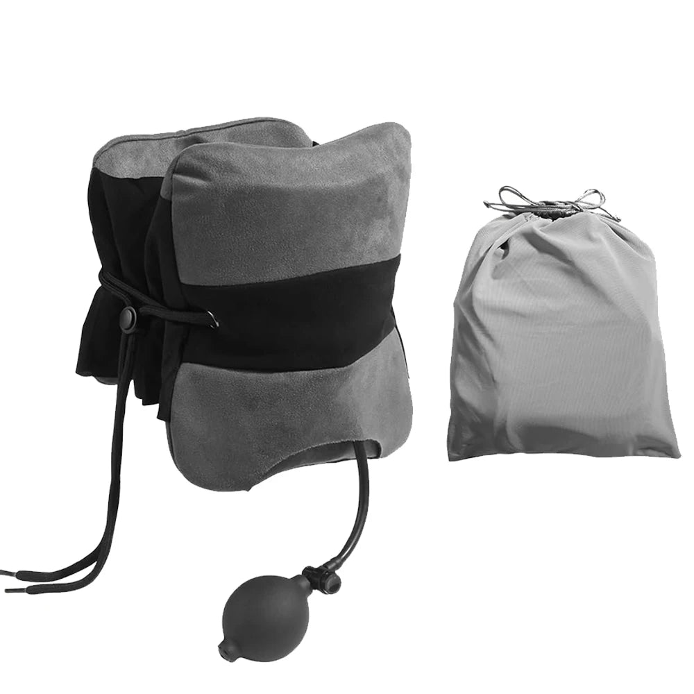 Inflatable Travel Neck Pillow With Adjustable Shoulder Support