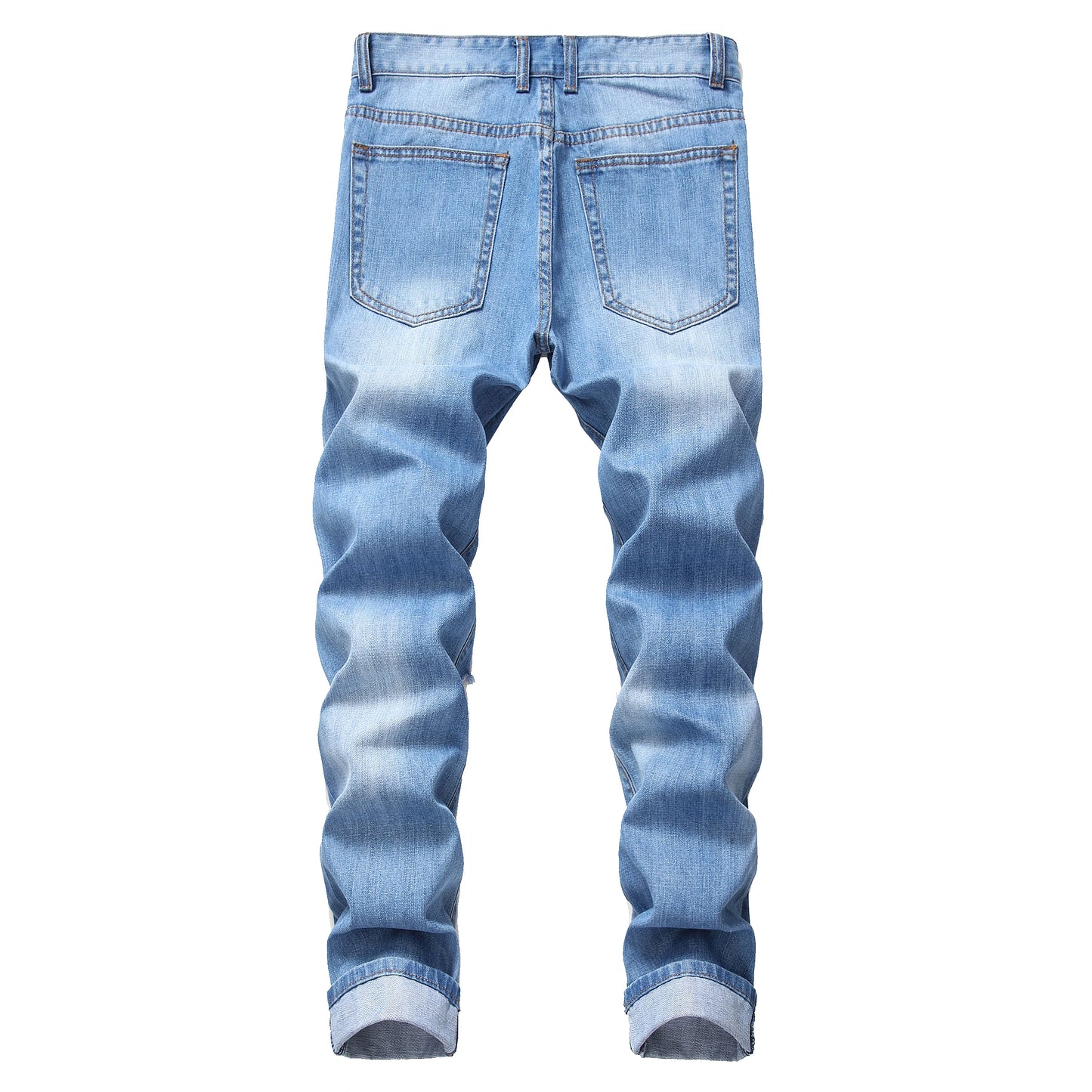 NONECN Men Light Blue Distressed Jeans 305L High Street Style