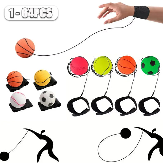 Elastic Return Sponge Ball With Nylon String For Hand Exercise