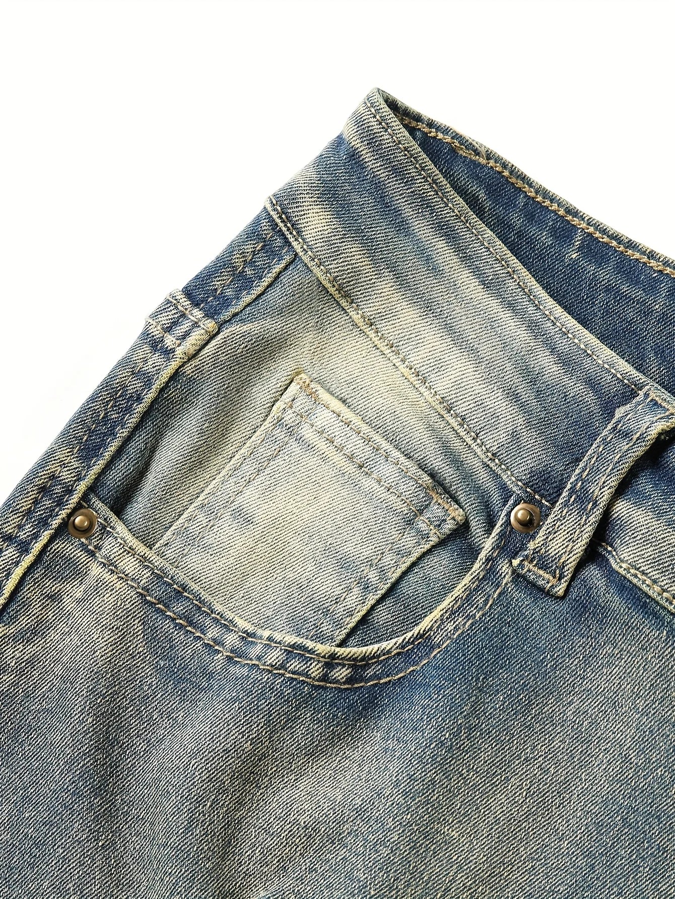 European and American Men's Ripped Stretch Jeans With Fringe