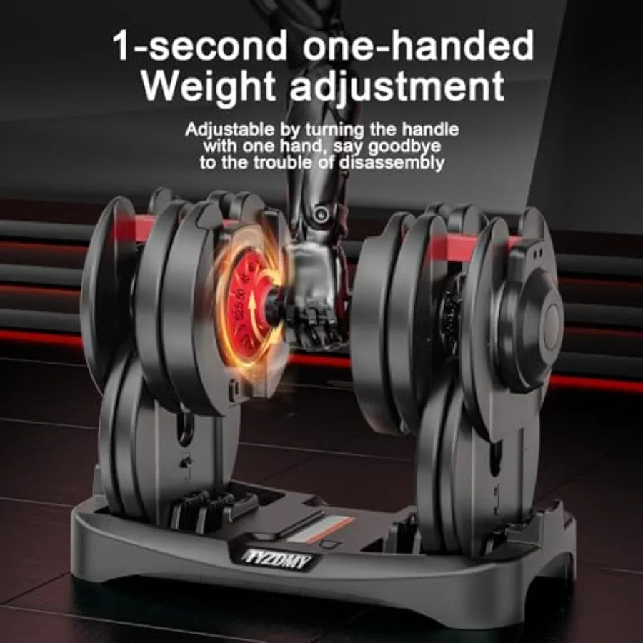 None Adjustable Dumbbells Set of 2 52.5 Lbs Each for Home Gym