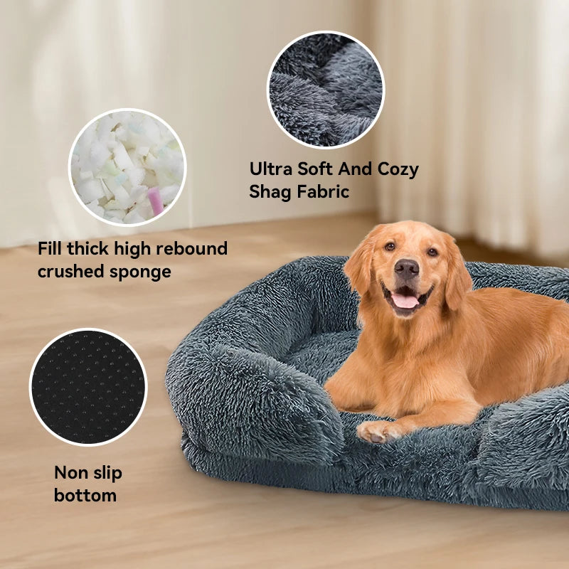 NONECN Thickened Orthopedic Dog Bed For Large Dogs Deluxe